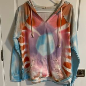 Cute tie dye hoodie! Worn once! EUC